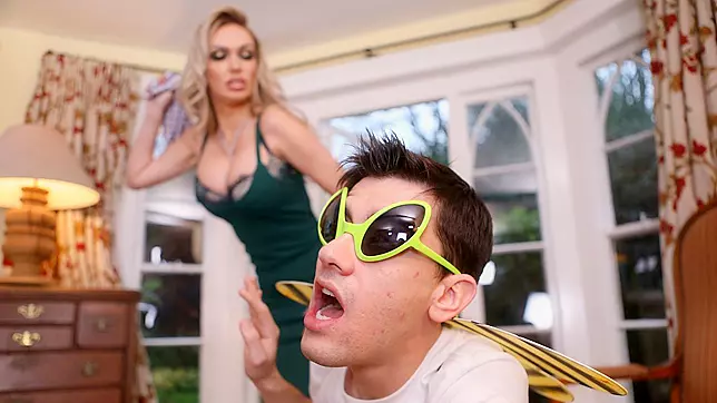 Amber Jayne Shows Jordi Who's Boss, Fucking Him Hard After Catching Him Humping!
