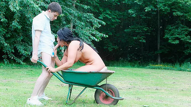 Busty Tanned MILF Candi Kane's Gardening Woes Turn HOT! Jordi's Hunky Cock is the Solution! Water, Wheelbarrow, and XXX Seed Spills for Candi's Hungry Hole! BOOM!