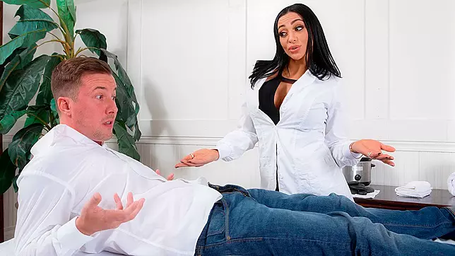 Busty Audrey Bitoni's Unusual Physical Therapy Techniques Put Jessy's Injured Leg to the Ultimate Test