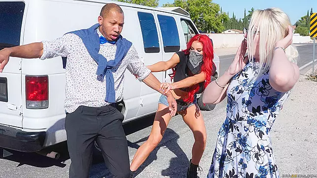 Nicolette Shea & Joanna Angel's 'Nab a Man' Porn Van Adventure with Ricky Johnson's Big Cock!