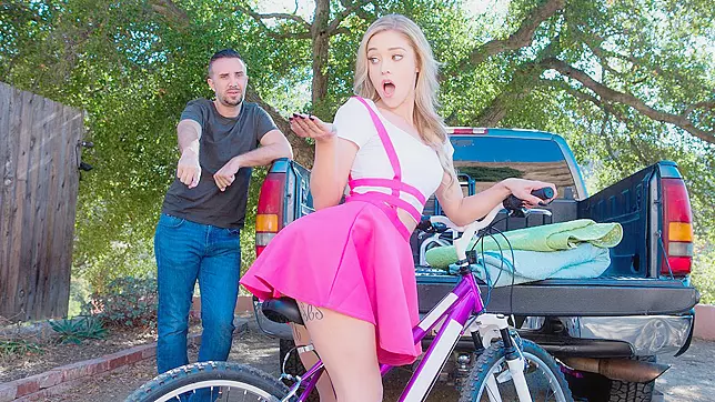 Kali's Daily Bike Ride with Dildo Attachment gets X-Rated with Keiran's Thick Dick Ride