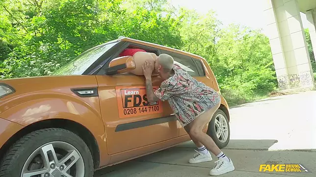 Filthy Driving Instructor Bangs Student & His Busty Bestie in Wild Threesome!